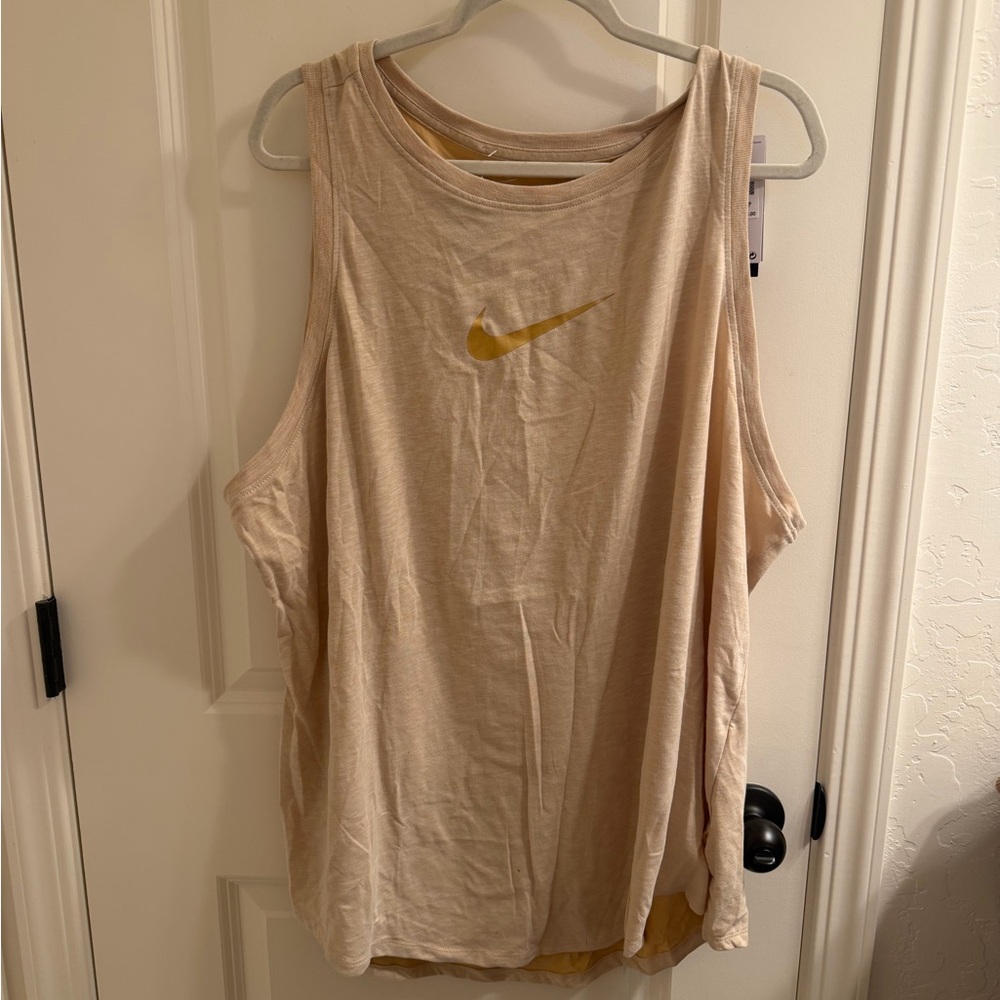 Brand new with tags Nike Women's Beige Sleeveless Tank Top with Swoosh